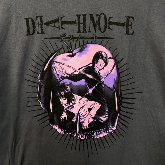 Death Note Light Yagami vs L in Ryuks Apple Anime Tee L - Picture 2 of 4